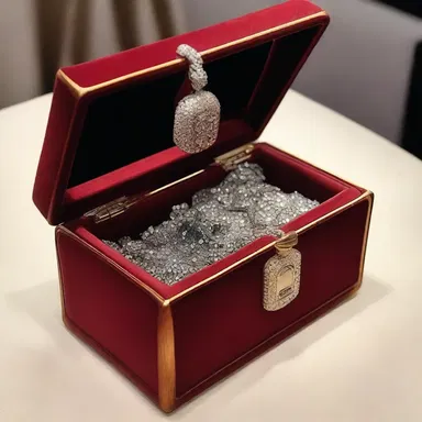 The designer jemmied open the locked jewelry case to retrieve the sparkling necklace for the runway show.