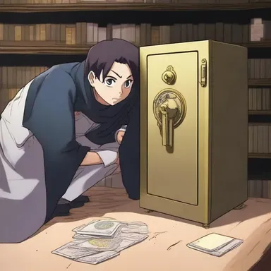 In the thrilling anime series, the skilled thief jemmied open the high-security safe to steal the priceless artifact.