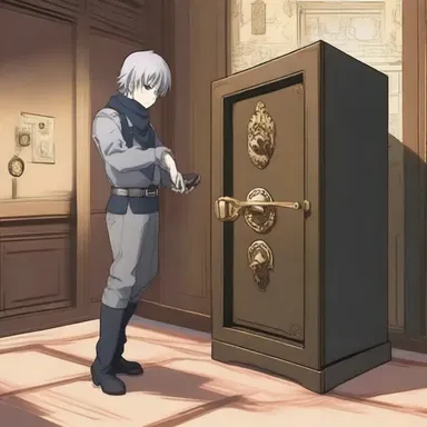 In the thrilling anime series, the skilled thief jemmied open the high-security safe to steal the priceless artifact.