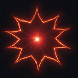 An angry star, glowing red and flaring up dramatically in the night sky