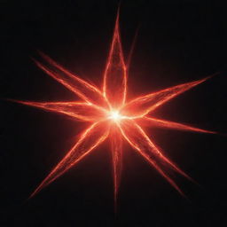 An angry star, glowing red and flaring up dramatically in the night sky