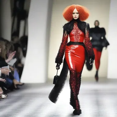 The model wore a fierce and bold outfit that frightened some spectators.