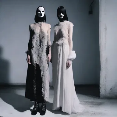 The fashion designer incorporated elements of darkness and horror to create a frightened aesthetic in their latest collection.