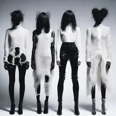 The fashion designer incorporated elements of darkness and horror to create a frightened aesthetic in their latest collection.