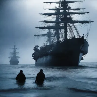 In the horror movie, a naval unit encounters a haunted ship full of ghosts.