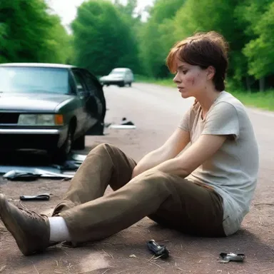 The movie portrayed the intense hurting a character experienced after a car accident.