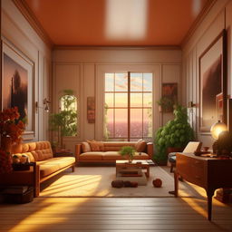 Create an extremely detailed interior in the style of Julius Shulman in 8k resolution.