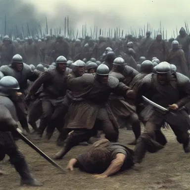 The movie depicted a hematic battle scene, showing the intensity and brutality of the conflict.