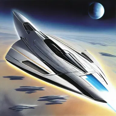 The futuristic spaceship relied on the undulatory theory to project advanced laser beams for defense.