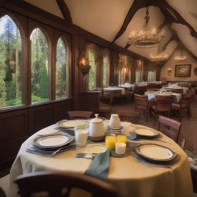 In a world of elves and wizards, the enchanted inn provides a modified American plan where guests are treated to breakfast and dinner, but lunch is not included.