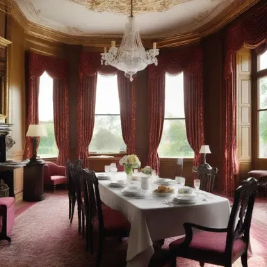 Set in a grand Victorian mansion, the classic novel features a modified American plan for the guests' meals, with breakfast and dinner as part of the package but not lunch.