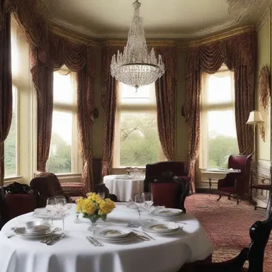 Set in a grand Victorian mansion, the classic novel features a modified American plan for the guests' meals, with breakfast and dinner as part of the package but not lunch.