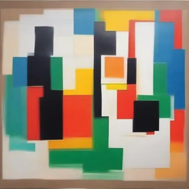 The artist used a blank cheque as a symbol of unlimited creative freedom in his abstract painting.