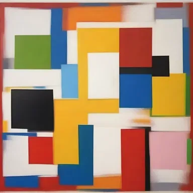 The artist used a blank cheque as a symbol of unlimited creative freedom in his abstract painting.