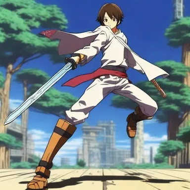 The protagonist in the anime series used a high-tech wooden leg to fight against evil forces.