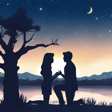 They had been dating for years, and finally, under the starry night sky, he dropped down on one knee and proposed.