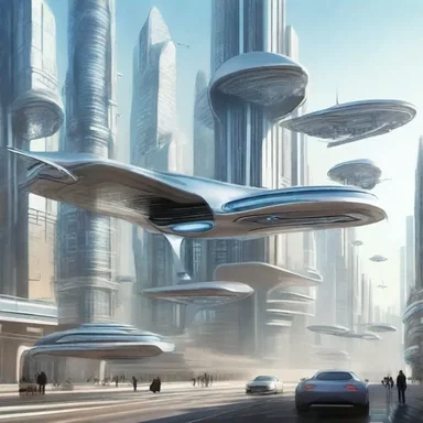 On the drawing board, the artist created a futuristic city with flying cars and advanced technology for the science fiction movie.