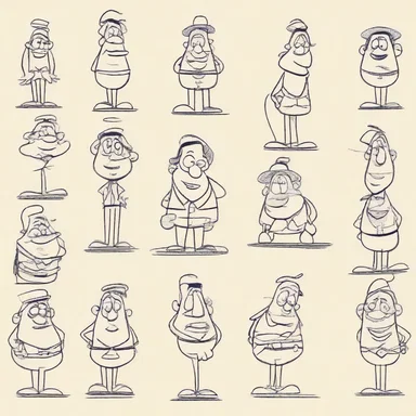 The animators used the drawing board to sketch the funny and exaggerated features of the cartoon characters.