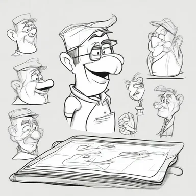 The animators used the drawing board to sketch the funny and exaggerated features of the cartoon characters.
