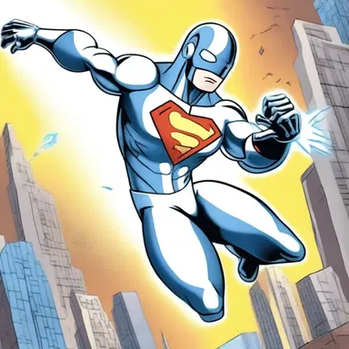 In the cartoon series, the main character wears a bionic suit that gives him superhuman strength and speed.