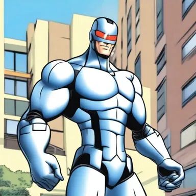 In the cartoon series, the main character wears a bionic suit that gives him superhuman strength and speed.