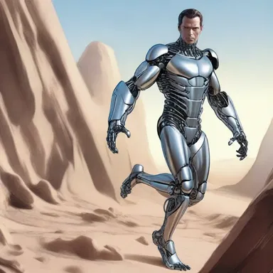 In the science fiction novel, the protagonist has bionic limbs that give him superhuman strength.