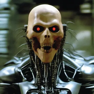 The horror movie featured a terrifying villain with bionic enhancements that made him nearly unstoppable.
