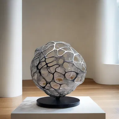 The artist created a captivating sculpture that incorporated both organic and bionic elements.