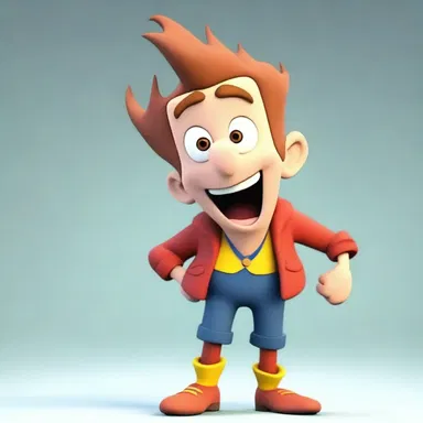 The animated character flaunted exaggerated fallals, adding humor and quirkiness to the show.