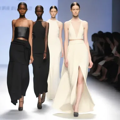 The designer gave an extempore runway show, showcasing garments that were created on the spot.