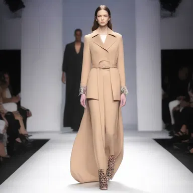 The designer gave an extempore runway show, showcasing garments that were created on the spot.