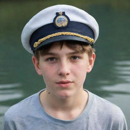 A teenage boy with a captain's hat, expressing adoration for fishes and birds.