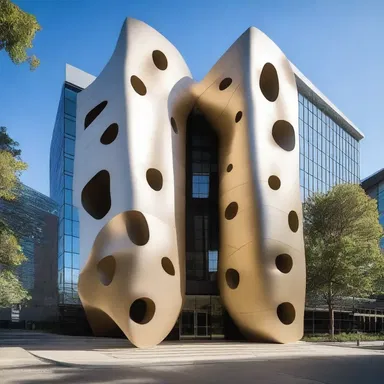 The architect incorporated a unique chatterer sculpture into the design of the building.