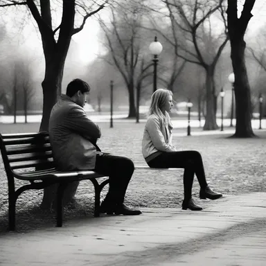 In the park, the young couple sat on a bench, completely lost in their own world, oblivious to the chatterer nearby.
