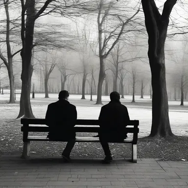 In the park, the young couple sat on a bench, completely lost in their own world, oblivious to the chatterer nearby.