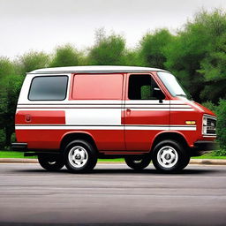 This is a high-resolution image of a 1994 Chevrolet G20, painted in a vibrant red and white color scheme