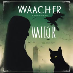 A high-quality digital art image illustrating a chilling book cover titled 'The Watcher'