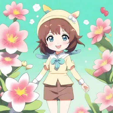 The cheerful and lively character in the anime chirpily greets everyone they meet.