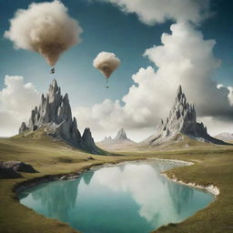 imaginary dreamlike landscape with surreal elements