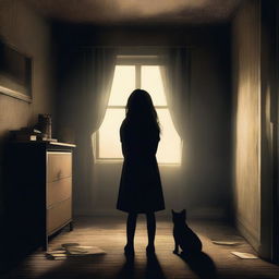 A high-quality digital art image portraying a haunting book cover titled 'The Watcher'