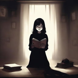 A high-quality digital art image depicting a chilling book cover titled 'The Watcher'