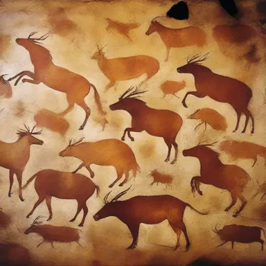 The cave paintings found in ancient hunting and gathering societies are considered a remarkable artistic achievement.