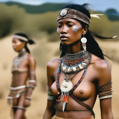 Some fashion designers draw inspiration from the clothing and jewelry worn by hunting and gathering tribes.