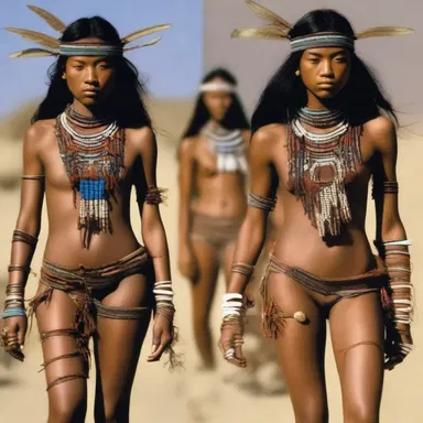 Some fashion designers draw inspiration from the clothing and jewelry worn by hunting and gathering tribes.