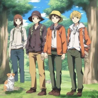 In one anime series, the main characters are depicted as members of a fictional hunting and gathering society, showcasing their daily struggles and adventures.
