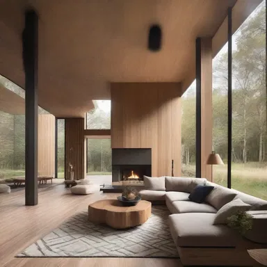 The design of a modern house was inspired by the traditional dwellings of hunting and gathering tribes, incorporating natural materials and open spaces.