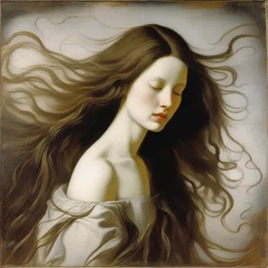 The painting depicted a woman with flowing hair and loose ends, symbolizing the unfinished emotions.