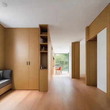 The architect used deceit to hide a hidden room within the house's design.