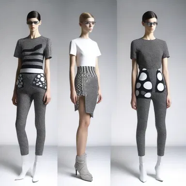 The designer used the element of deceit by creating optical illusions with their garments, giving the appearance of a smaller waist or longer legs.