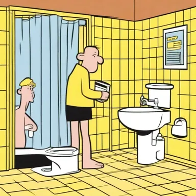 In the comic strip, the pisser character was always getting into trouble with his frequent bathroom breaks.